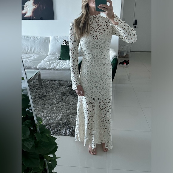 Maje Rozim Dress Crochet Maxi Dress Mini Depop - Picture 7 of 12